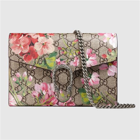 gucci dionysus blooms print mini chain bag|dionysus chain strap handbags.